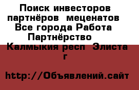 Поиск инвесторов, партнёров, меценатов - Все города Работа » Партнёрство   . Калмыкия респ.,Элиста г.